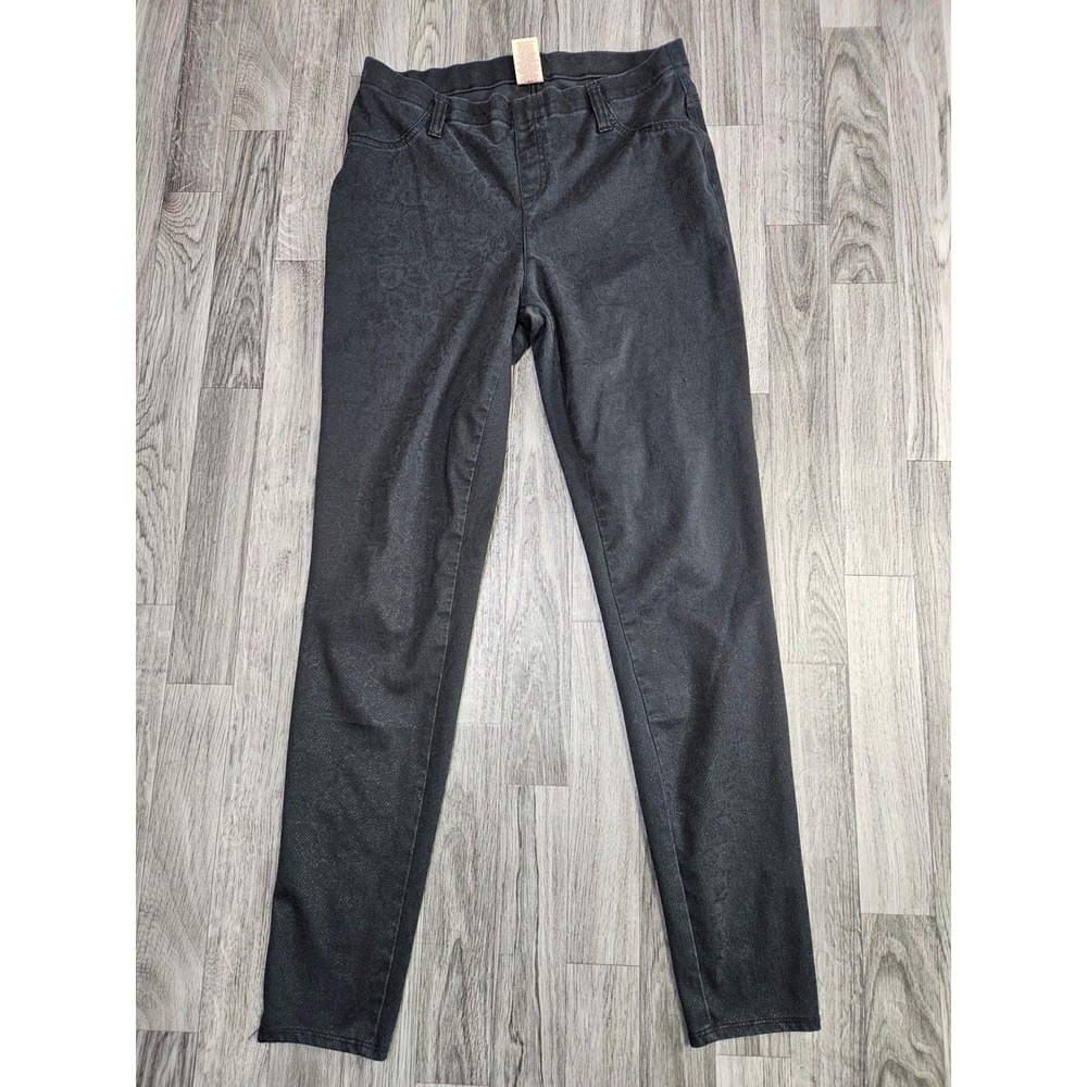 Faded Glory Jeggings Women M (8-10) Faded Black Pull On Stretch Skinny Jeans